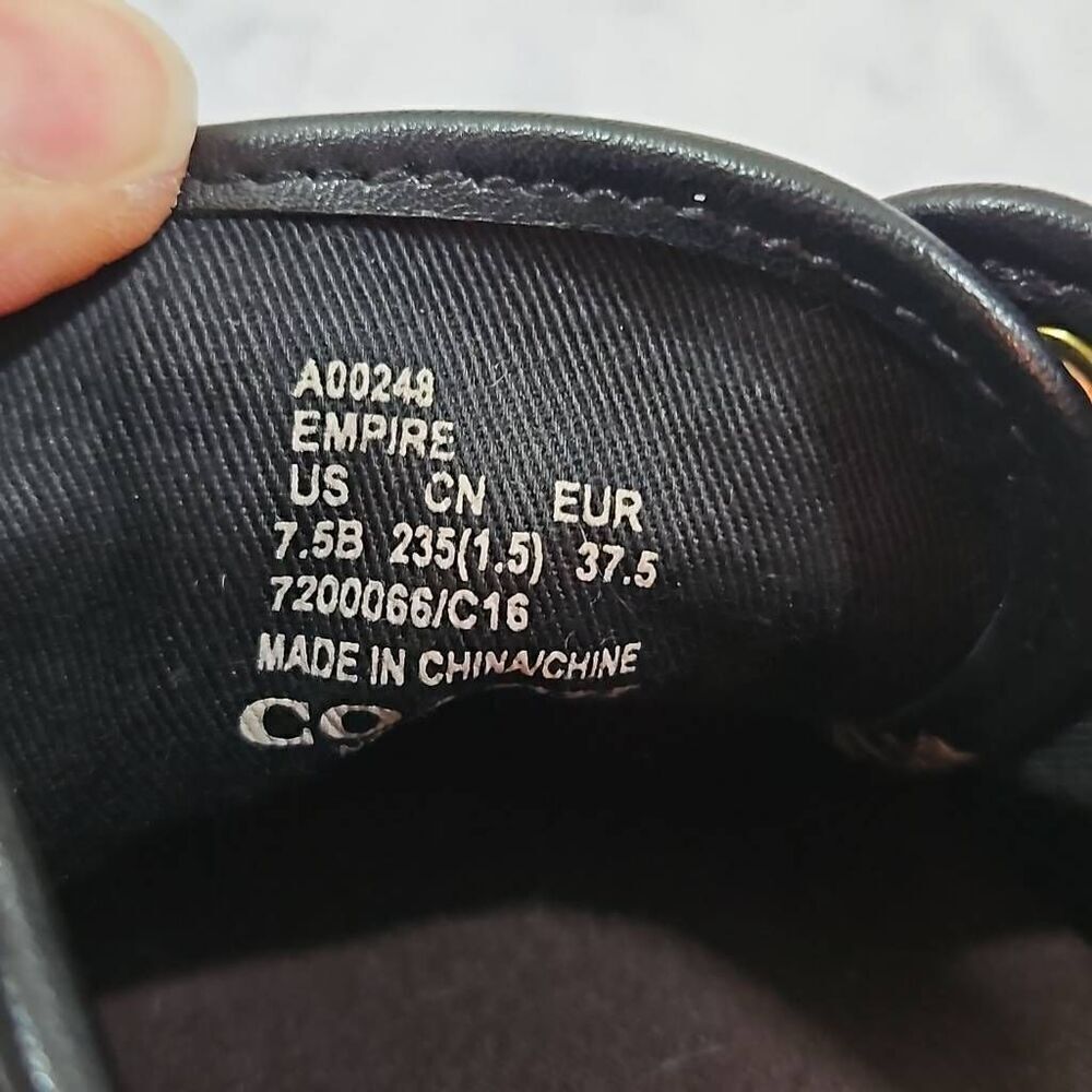 Coach Empire Low Top Signature Logo Sneakers Womens 7.5 Black Gray Canvas Shoes - Picture 9 of 9